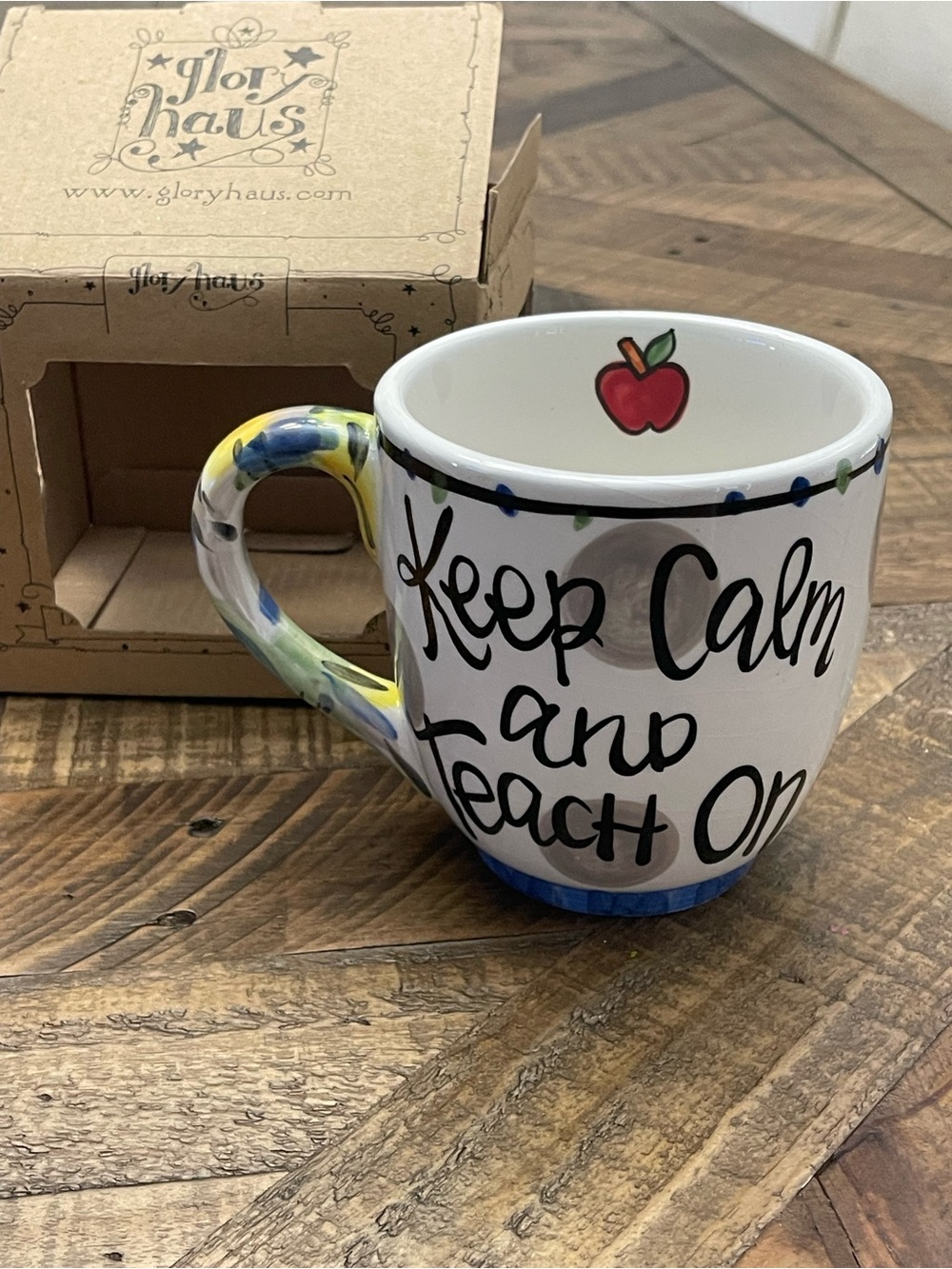 Glory Haus "Keep Calm and Teach On" Large Ceramic Coffee Mug